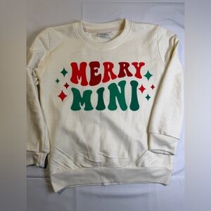 "Merry Mini" Cream Sweatshirt- Size 4